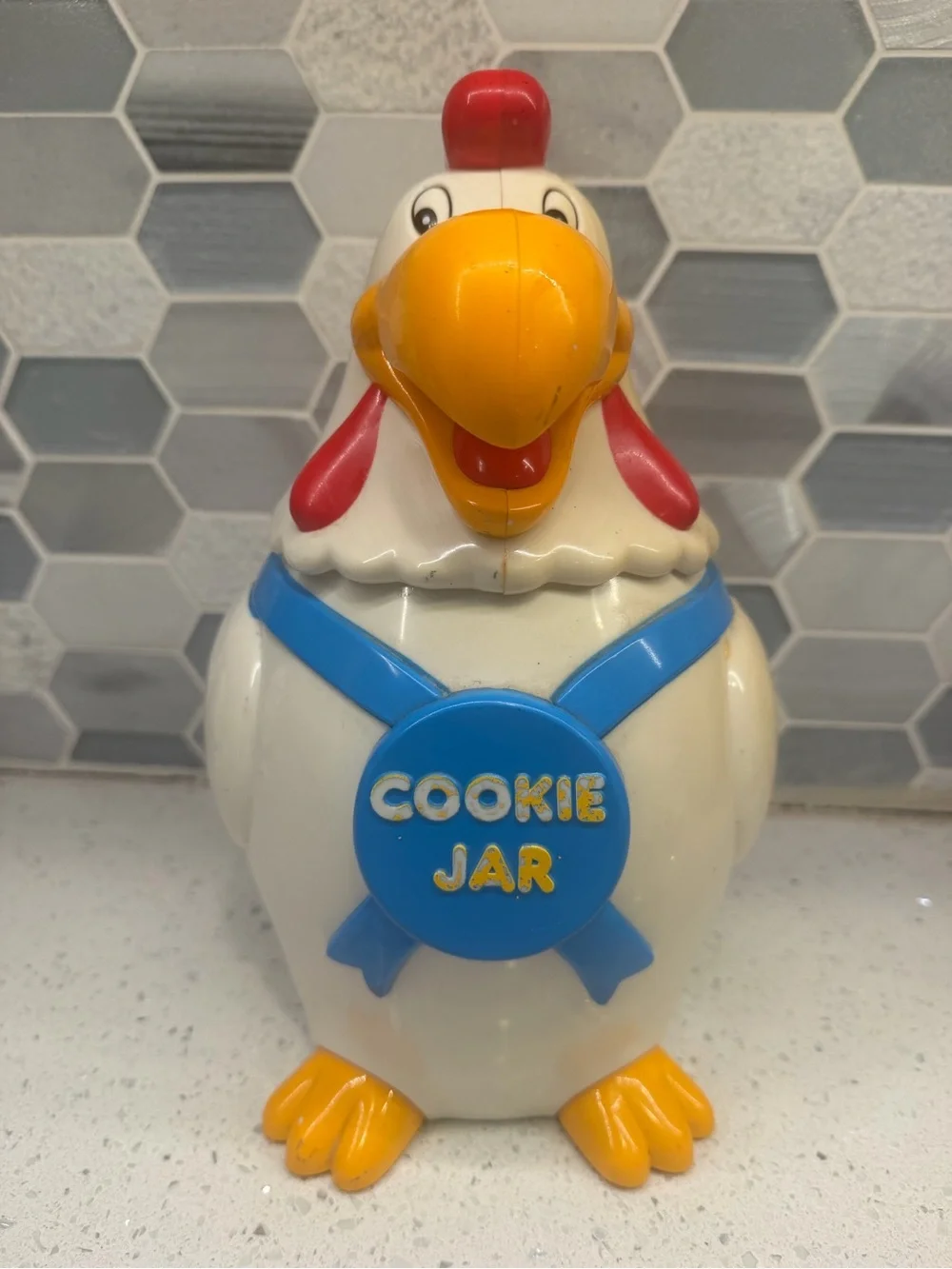 Vintage Rooster Cookie Jar that Crows (see video)! Rare find